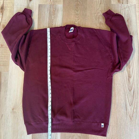 VTG Russell Athletic Sweatshirt Men L Maroon Crew Neck 90s USA Made Pullover - Picture 4 of 8